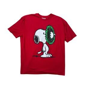 PEANUT/SNOOPY Christmas T-Shirt, size Men's 3XL; Red, white & Green